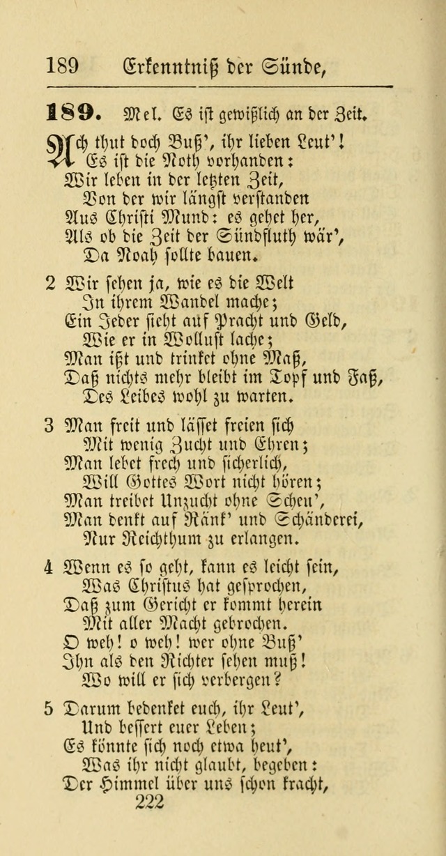 Evangelisches Gesangbuch: oder eine sammlung geistreicher lieder zum gebrauch der Evangelischen Gemeinschaft und aller heilsuchenden seelen page 222