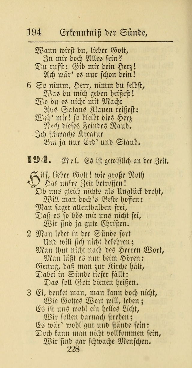 Evangelisches Gesangbuch: oder eine sammlung geistreicher lieder zum gebrauch der Evangelischen Gemeinschaft und aller heilsuchenden seelen page 228