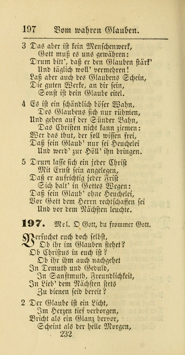 Evangelisches Gesangbuch: oder eine sammlung geistreicher lieder zum gebrauch der Evangelischen Gemeinschaft und aller heilsuchenden seelen page 232