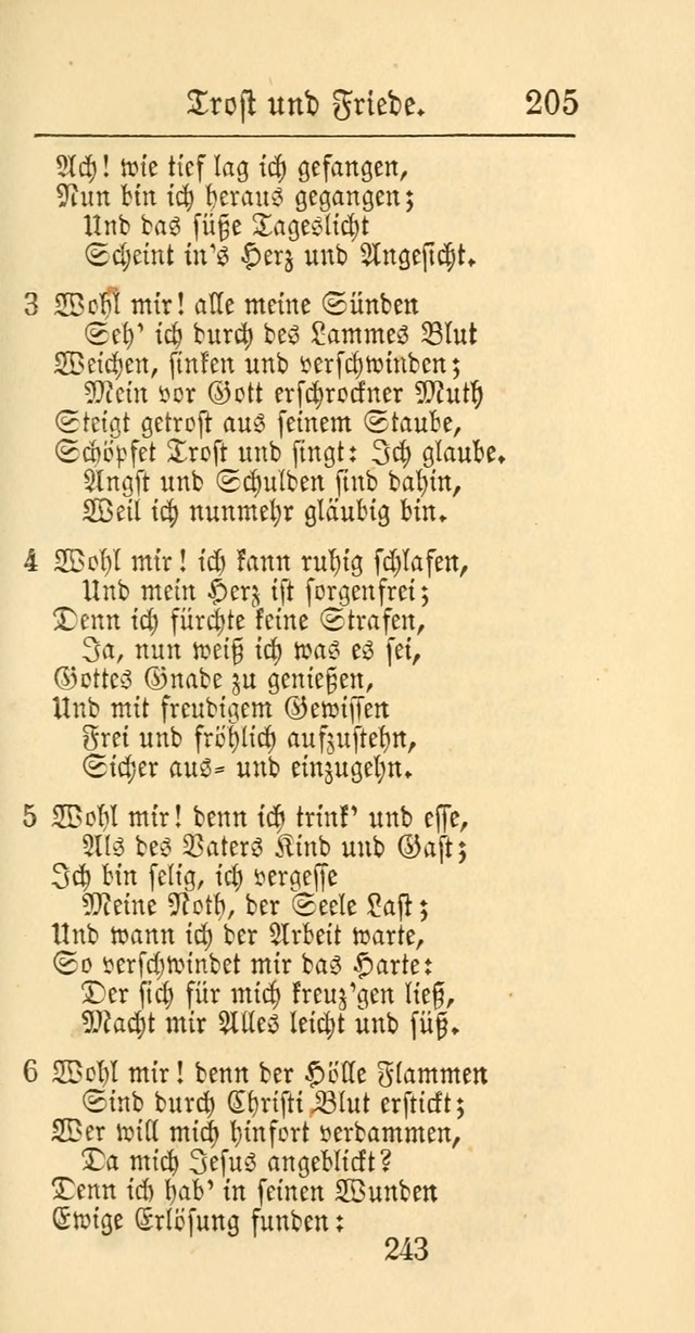 Evangelisches Gesangbuch: oder eine sammlung geistreicher lieder zum gebrauch der Evangelischen Gemeinschaft und aller heilsuchenden seelen page 243