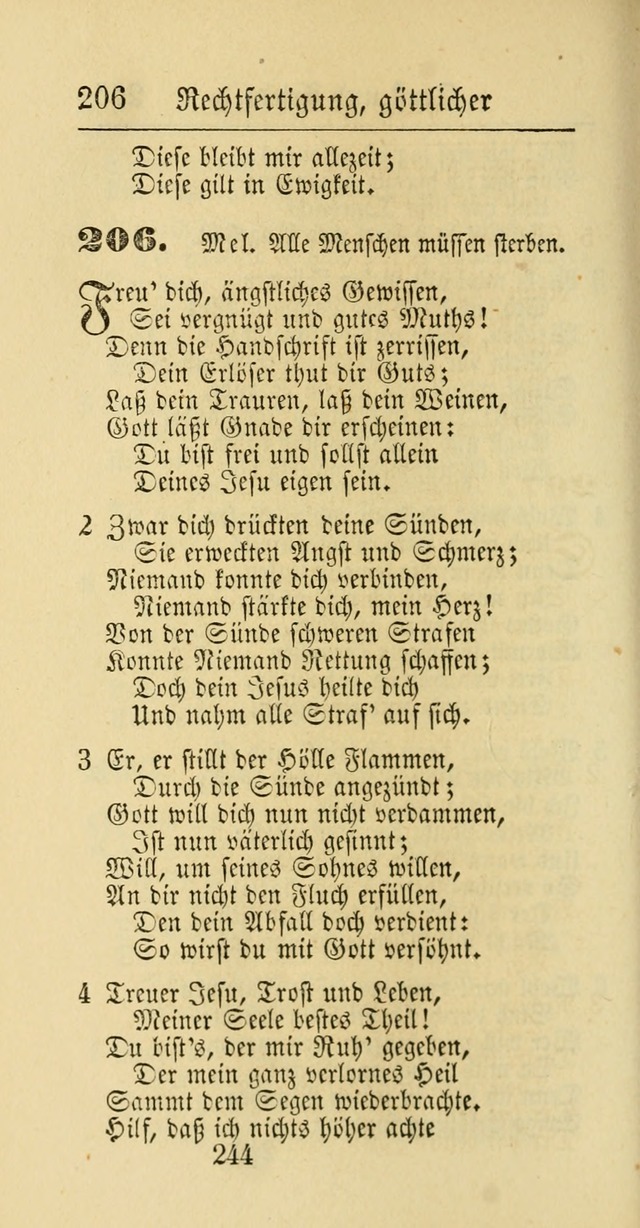 Evangelisches Gesangbuch: oder eine sammlung geistreicher lieder zum gebrauch der Evangelischen Gemeinschaft und aller heilsuchenden seelen page 244