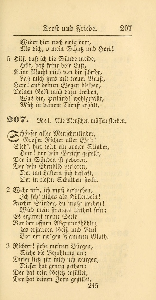 Evangelisches Gesangbuch: oder eine sammlung geistreicher lieder zum gebrauch der Evangelischen Gemeinschaft und aller heilsuchenden seelen page 245