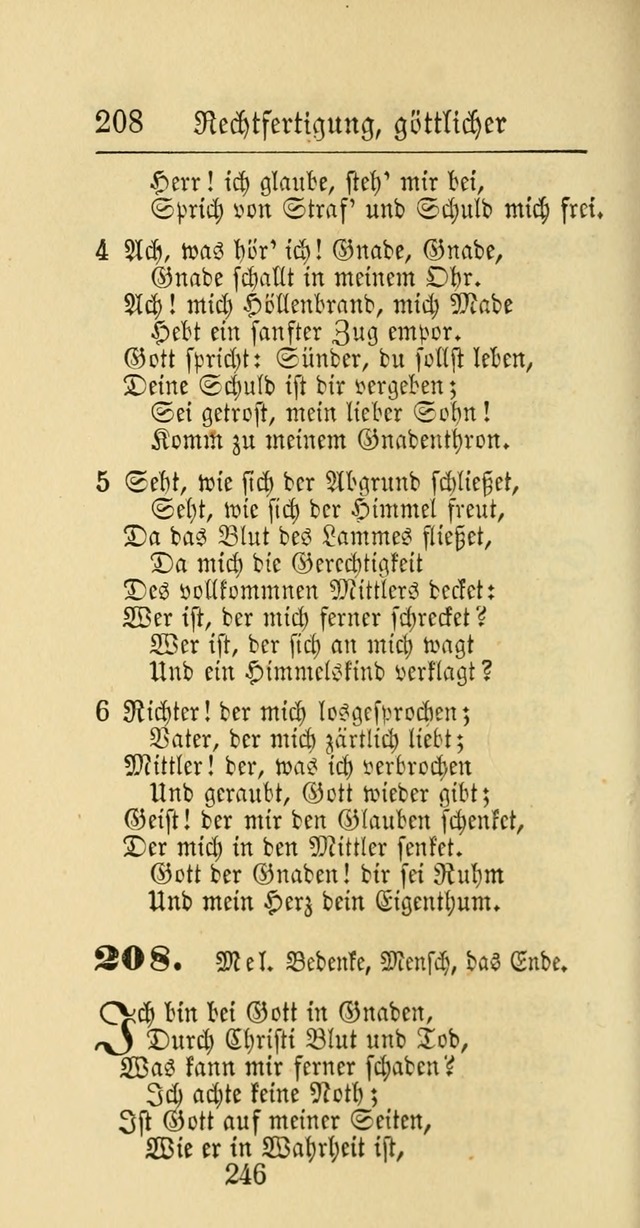 Evangelisches Gesangbuch: oder eine sammlung geistreicher lieder zum gebrauch der Evangelischen Gemeinschaft und aller heilsuchenden seelen page 246