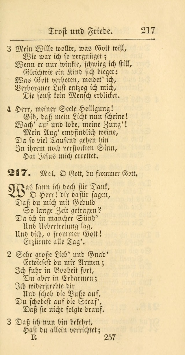 Evangelisches Gesangbuch: oder eine sammlung geistreicher lieder zum gebrauch der Evangelischen Gemeinschaft und aller heilsuchenden seelen page 257