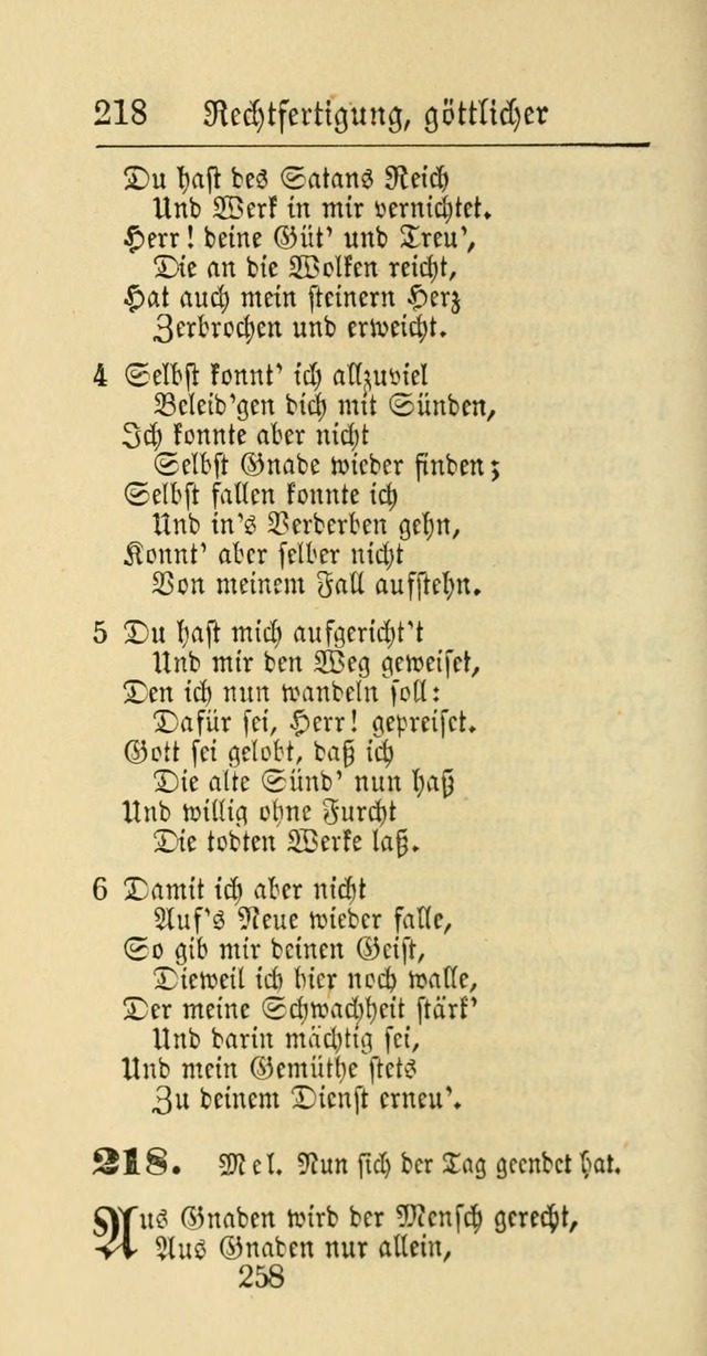 Evangelisches Gesangbuch: oder eine sammlung geistreicher lieder zum gebrauch der Evangelischen Gemeinschaft und aller heilsuchenden seelen page 258