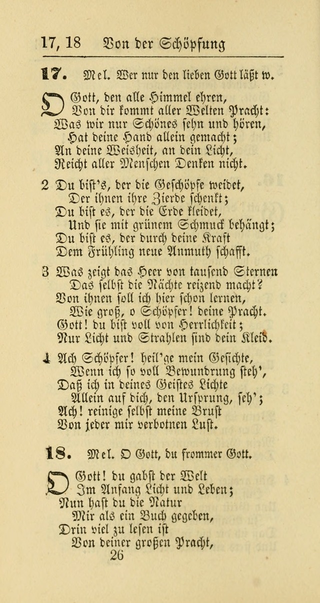 Evangelisches Gesangbuch: oder eine sammlung geistreicher lieder zum gebrauch der Evangelischen Gemeinschaft und aller heilsuchenden seelen page 26