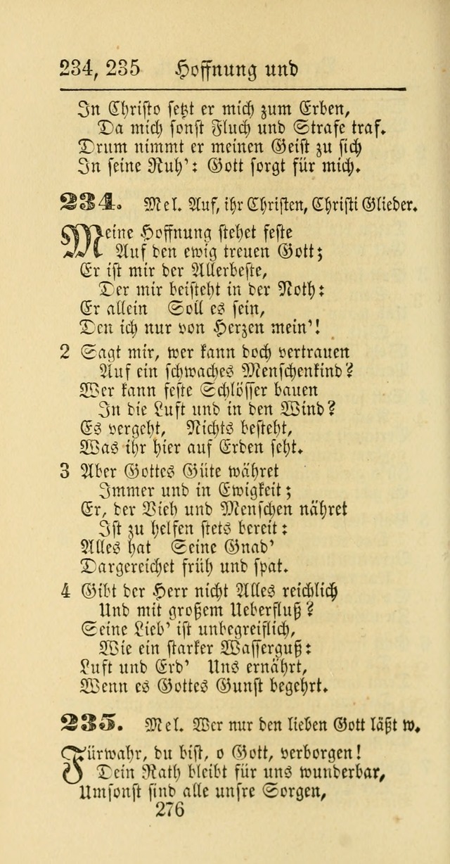 Evangelisches Gesangbuch: oder eine sammlung geistreicher lieder zum gebrauch der Evangelischen Gemeinschaft und aller heilsuchenden seelen page 276