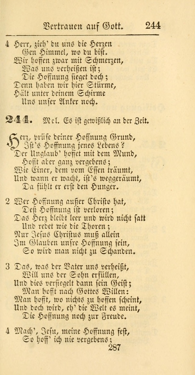 Evangelisches Gesangbuch: oder eine sammlung geistreicher lieder zum gebrauch der Evangelischen Gemeinschaft und aller heilsuchenden seelen page 287