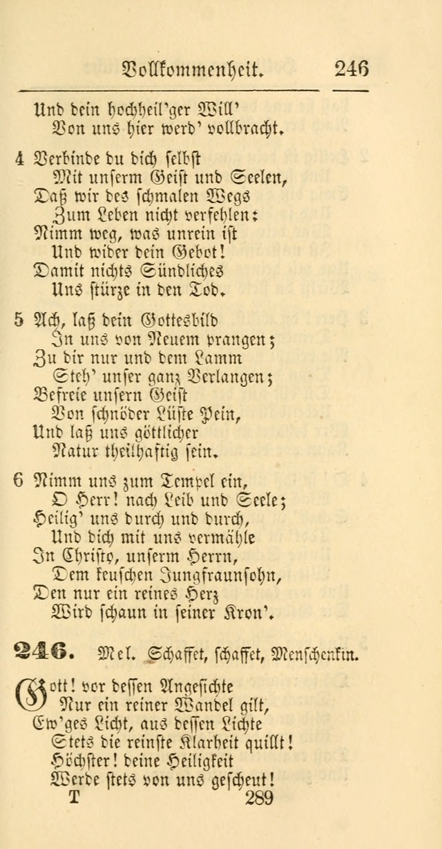 Evangelisches Gesangbuch: oder eine sammlung geistreicher lieder zum gebrauch der Evangelischen Gemeinschaft und aller heilsuchenden seelen page 289