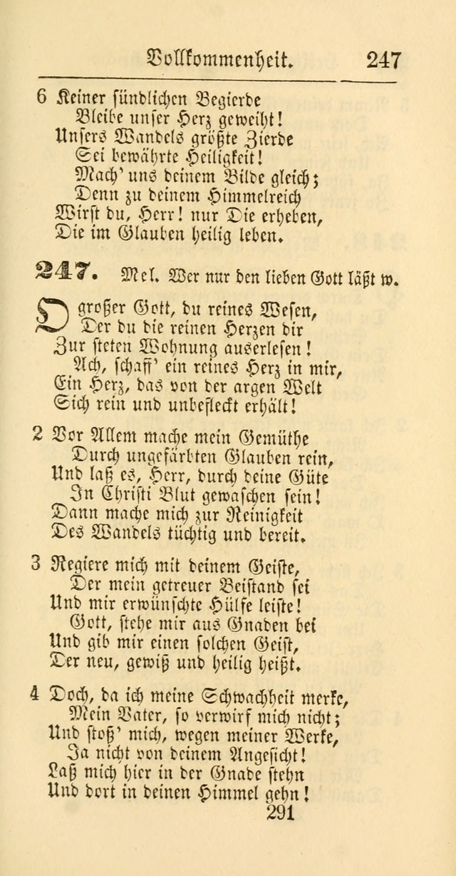 Evangelisches Gesangbuch: oder eine sammlung geistreicher lieder zum gebrauch der Evangelischen Gemeinschaft und aller heilsuchenden seelen page 291