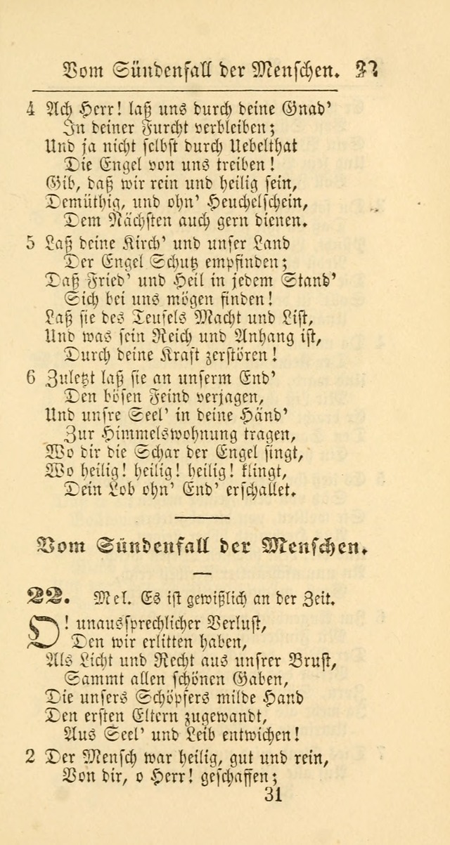 Evangelisches Gesangbuch: oder eine sammlung geistreicher lieder zum gebrauch der Evangelischen Gemeinschaft und aller heilsuchenden seelen page 31