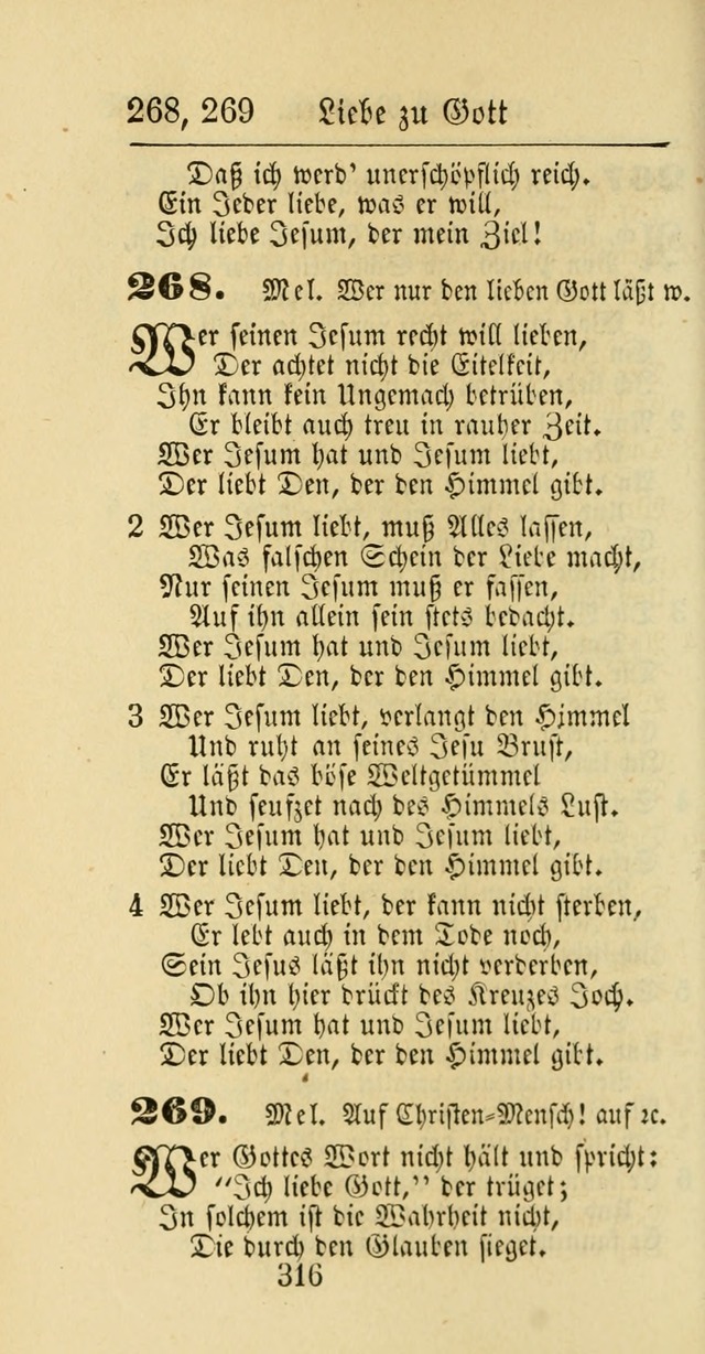 Evangelisches Gesangbuch: oder eine sammlung geistreicher lieder zum gebrauch der Evangelischen Gemeinschaft und aller heilsuchenden seelen page 316