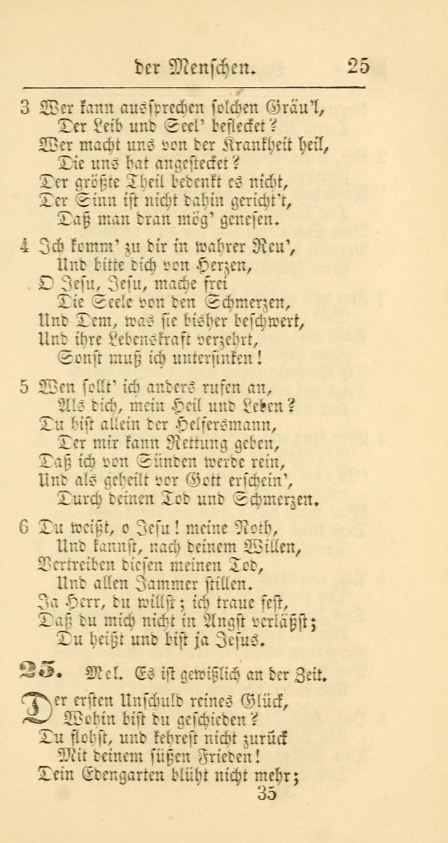 Evangelisches Gesangbuch: oder eine sammlung geistreicher lieder zum gebrauch der Evangelischen Gemeinschaft und aller heilsuchenden seelen page 35