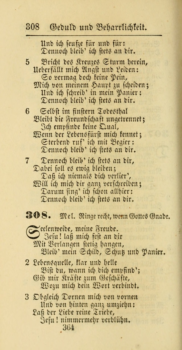 Evangelisches Gesangbuch: oder eine sammlung geistreicher lieder zum gebrauch der Evangelischen Gemeinschaft und aller heilsuchenden seelen page 364