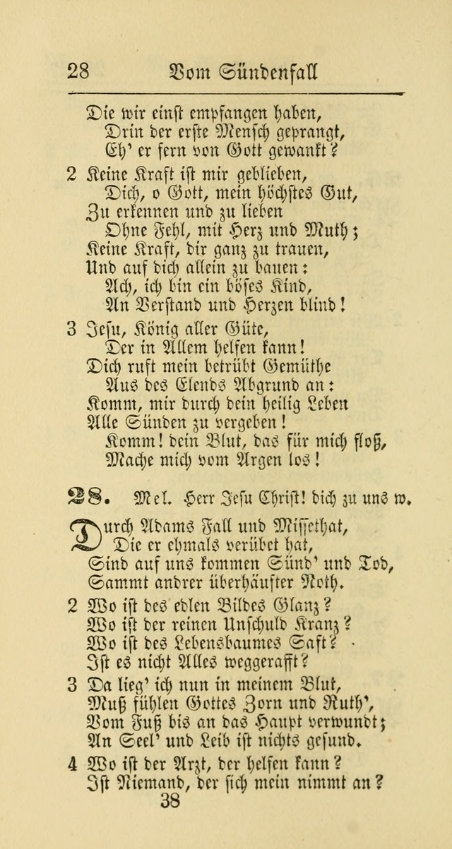 Evangelisches Gesangbuch: oder eine sammlung geistreicher lieder zum gebrauch der Evangelischen Gemeinschaft und aller heilsuchenden seelen page 38