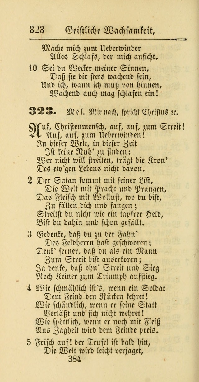 Evangelisches Gesangbuch: oder eine sammlung geistreicher lieder zum gebrauch der Evangelischen Gemeinschaft und aller heilsuchenden seelen page 384