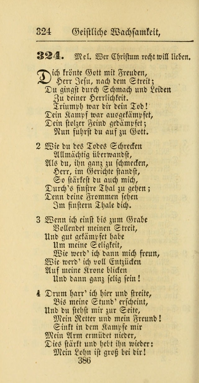 Evangelisches Gesangbuch: oder eine sammlung geistreicher lieder zum gebrauch der Evangelischen Gemeinschaft und aller heilsuchenden seelen page 386