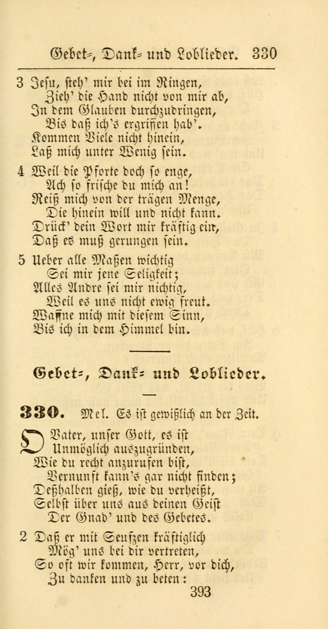 Evangelisches Gesangbuch: oder eine sammlung geistreicher lieder zum gebrauch der Evangelischen Gemeinschaft und aller heilsuchenden seelen page 393