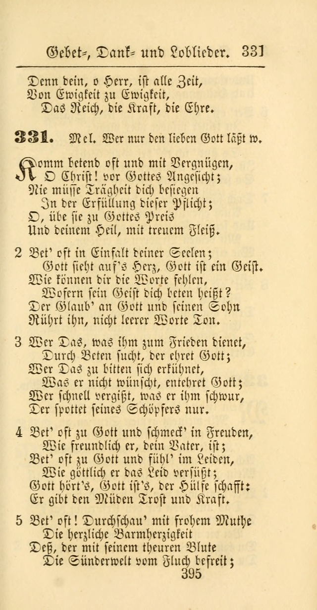 Evangelisches Gesangbuch: oder eine sammlung geistreicher lieder zum gebrauch der Evangelischen Gemeinschaft und aller heilsuchenden seelen page 395