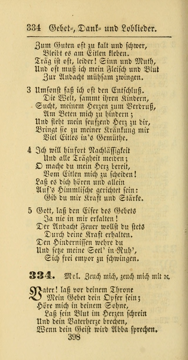 Evangelisches Gesangbuch: oder eine sammlung geistreicher lieder zum gebrauch der Evangelischen Gemeinschaft und aller heilsuchenden seelen page 398