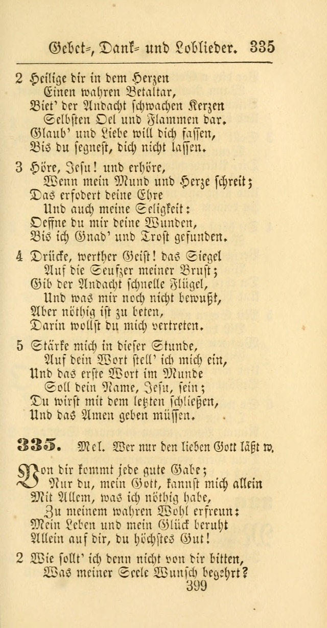 Evangelisches Gesangbuch: oder eine sammlung geistreicher lieder zum gebrauch der Evangelischen Gemeinschaft und aller heilsuchenden seelen page 399