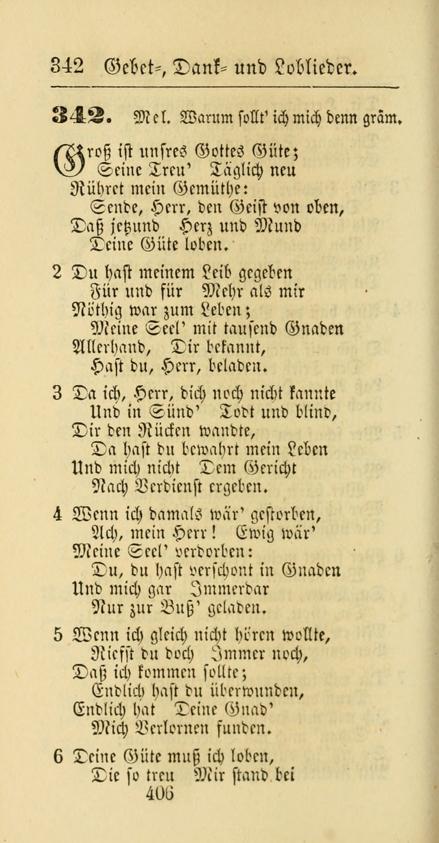 Evangelisches Gesangbuch: oder eine sammlung geistreicher lieder zum gebrauch der Evangelischen Gemeinschaft und aller heilsuchenden seelen page 406