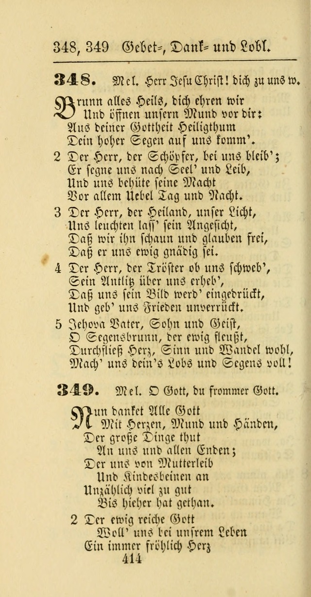 Evangelisches Gesangbuch: oder eine sammlung geistreicher lieder zum gebrauch der Evangelischen Gemeinschaft und aller heilsuchenden seelen page 414