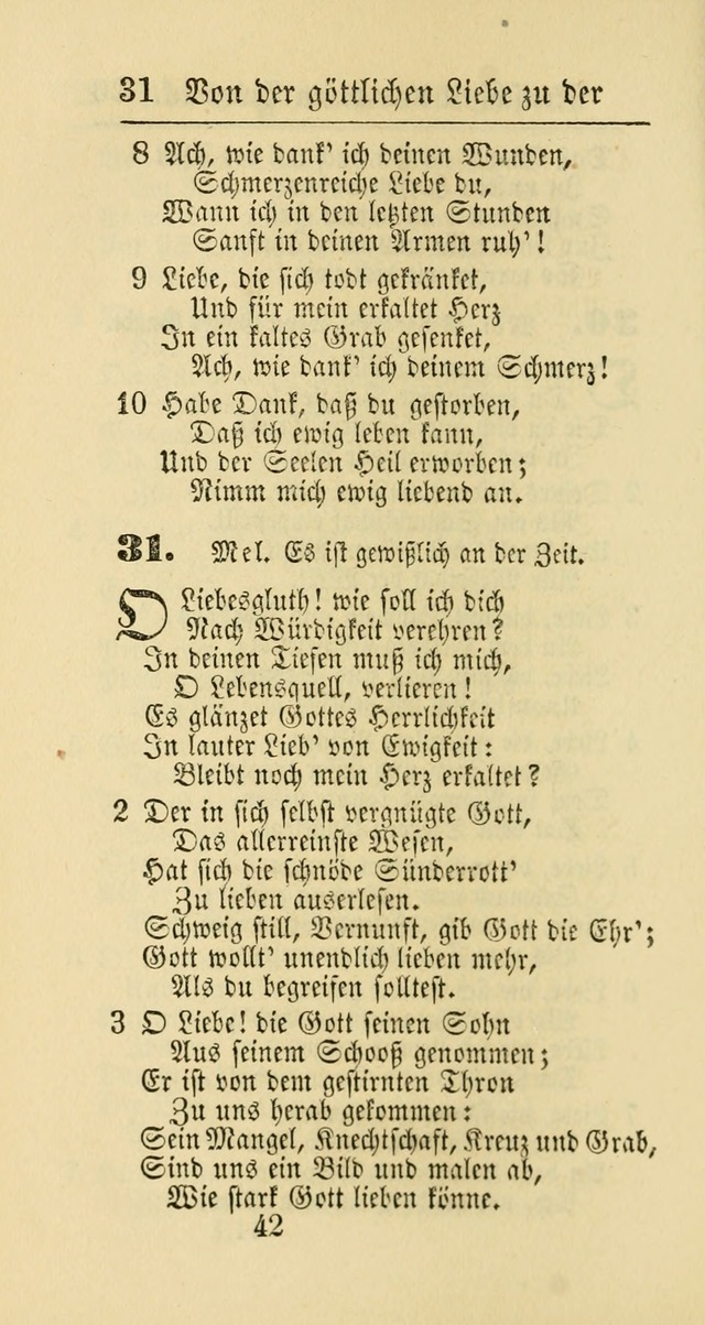 Evangelisches Gesangbuch: oder eine sammlung geistreicher lieder zum gebrauch der Evangelischen Gemeinschaft und aller heilsuchenden seelen page 42