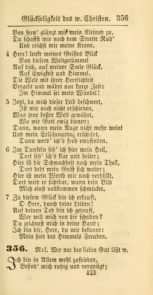 Evangelisches Gesangbuch: oder eine sammlung geistreicher lieder zum gebrauch der Evangelischen Gemeinschaft und aller heilsuchenden seelen page 423