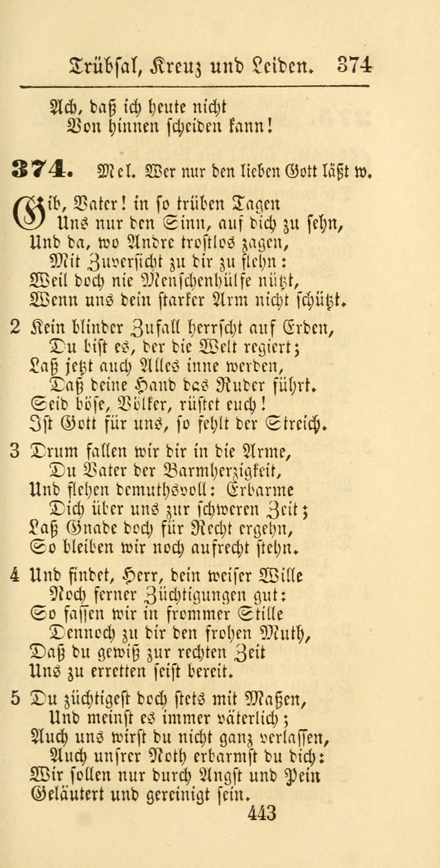 Evangelisches Gesangbuch: oder eine sammlung geistreicher lieder zum gebrauch der Evangelischen Gemeinschaft und aller heilsuchenden seelen page 443