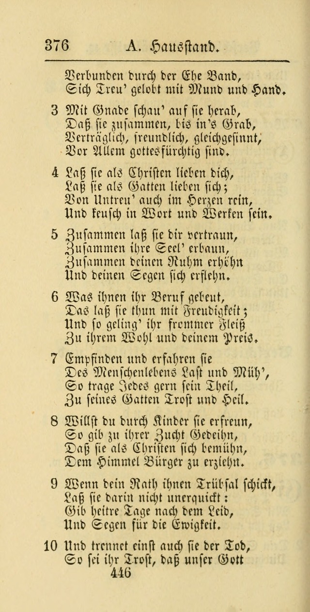 Evangelisches Gesangbuch: oder eine sammlung geistreicher lieder zum gebrauch der Evangelischen Gemeinschaft und aller heilsuchenden seelen page 446