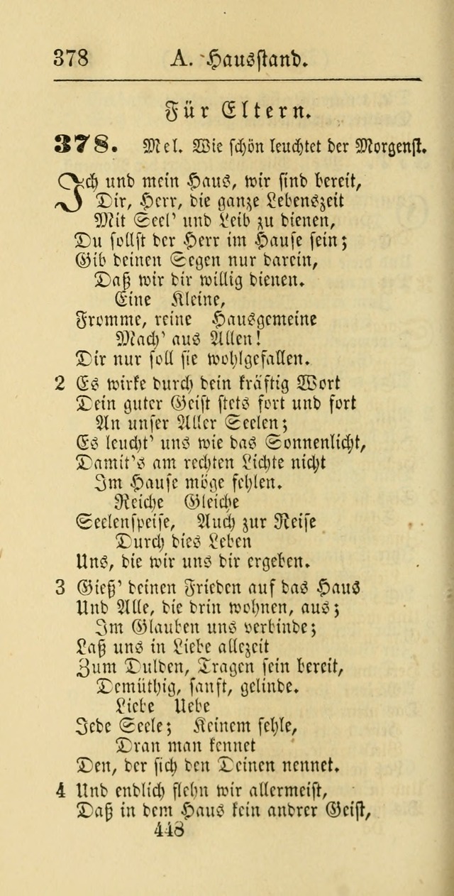 Evangelisches Gesangbuch: oder eine sammlung geistreicher lieder zum gebrauch der Evangelischen Gemeinschaft und aller heilsuchenden seelen page 448