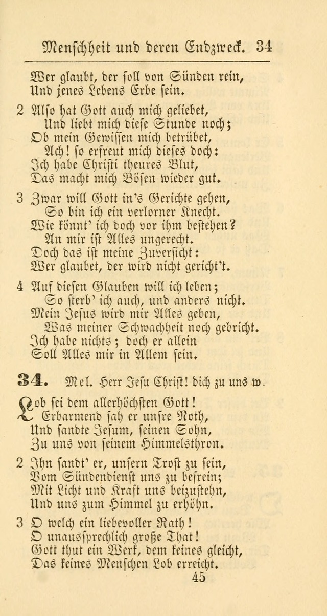 Evangelisches Gesangbuch: oder eine sammlung geistreicher lieder zum gebrauch der Evangelischen Gemeinschaft und aller heilsuchenden seelen page 45