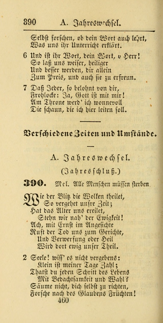 Evangelisches Gesangbuch: oder eine sammlung geistreicher lieder zum gebrauch der Evangelischen Gemeinschaft und aller heilsuchenden seelen page 460