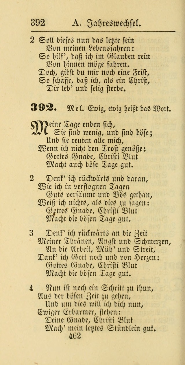 Evangelisches Gesangbuch: oder eine sammlung geistreicher lieder zum gebrauch der Evangelischen Gemeinschaft und aller heilsuchenden seelen page 462