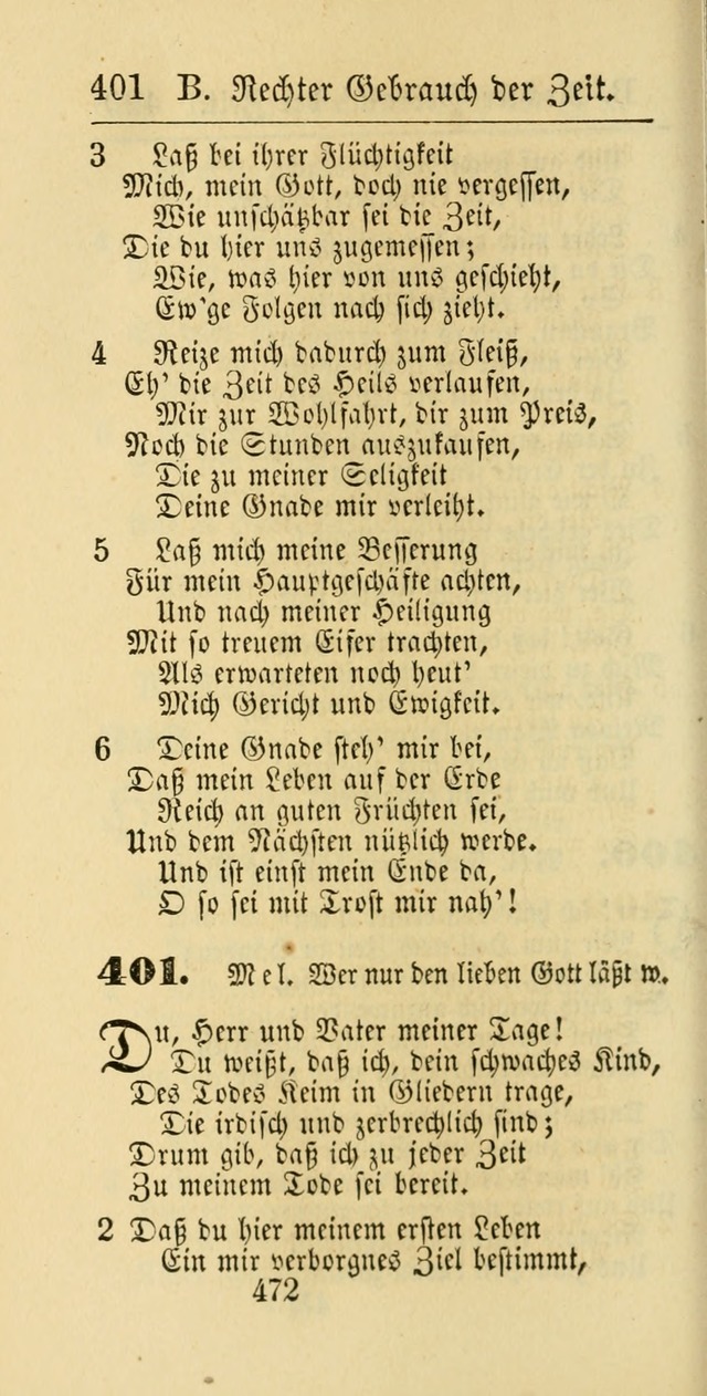 Evangelisches Gesangbuch: oder eine sammlung geistreicher lieder zum gebrauch der Evangelischen Gemeinschaft und aller heilsuchenden seelen page 472