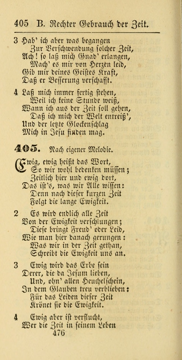 Evangelisches Gesangbuch: oder eine sammlung geistreicher lieder zum gebrauch der Evangelischen Gemeinschaft und aller heilsuchenden seelen page 476