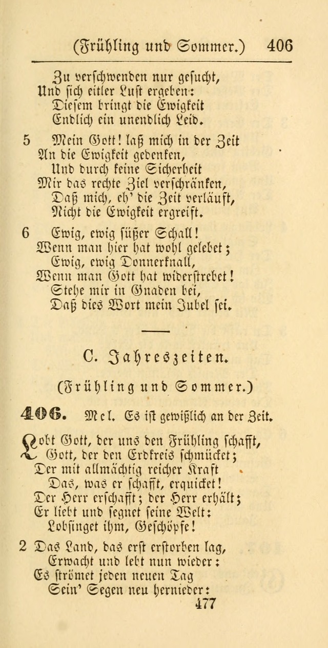 Evangelisches Gesangbuch: oder eine sammlung geistreicher lieder zum gebrauch der Evangelischen Gemeinschaft und aller heilsuchenden seelen page 477