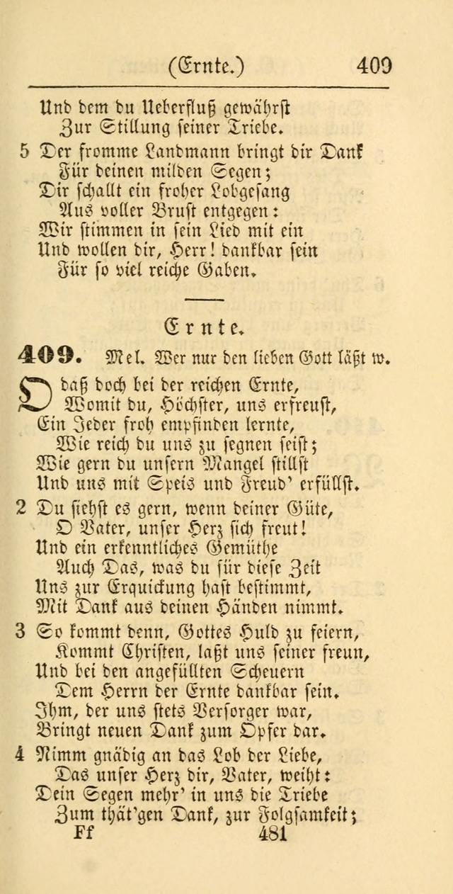 Evangelisches Gesangbuch: oder eine sammlung geistreicher lieder zum gebrauch der Evangelischen Gemeinschaft und aller heilsuchenden seelen page 481