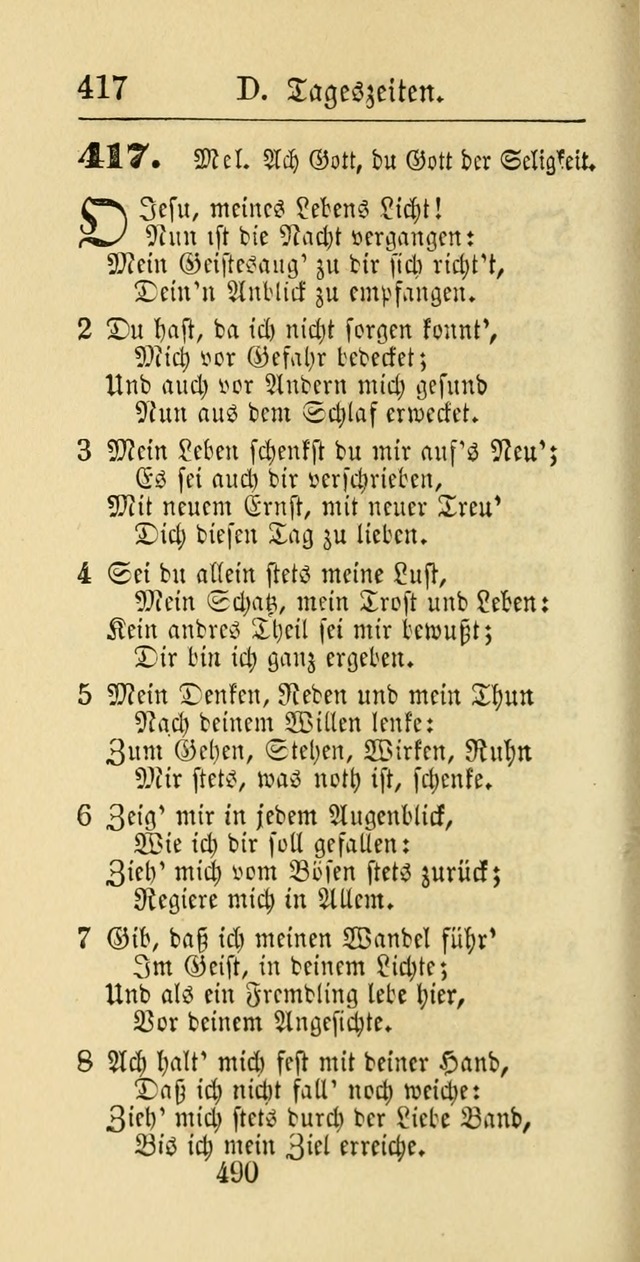 Evangelisches Gesangbuch: oder eine sammlung geistreicher lieder zum gebrauch der Evangelischen Gemeinschaft und aller heilsuchenden seelen page 490