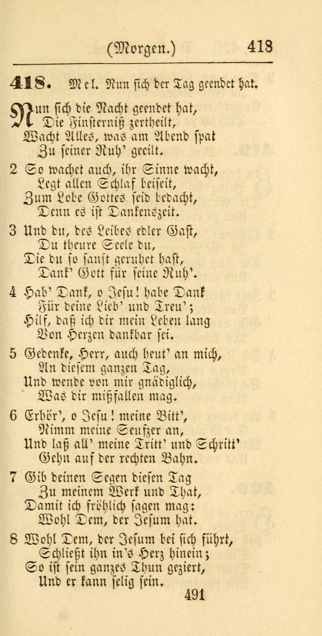 Evangelisches Gesangbuch: oder eine sammlung geistreicher lieder zum gebrauch der Evangelischen Gemeinschaft und aller heilsuchenden seelen page 491