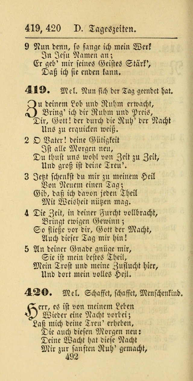 Evangelisches Gesangbuch: oder eine sammlung geistreicher lieder zum gebrauch der Evangelischen Gemeinschaft und aller heilsuchenden seelen page 492