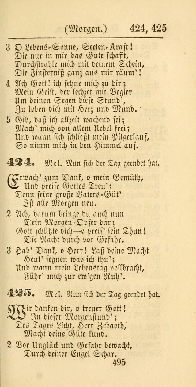 Evangelisches Gesangbuch: oder eine sammlung geistreicher lieder zum gebrauch der Evangelischen Gemeinschaft und aller heilsuchenden seelen page 495