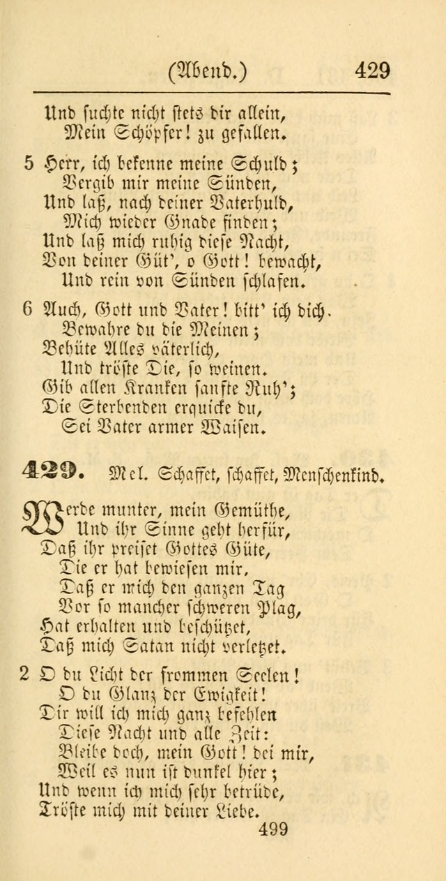 Evangelisches Gesangbuch: oder eine sammlung geistreicher lieder zum gebrauch der Evangelischen Gemeinschaft und aller heilsuchenden seelen page 499