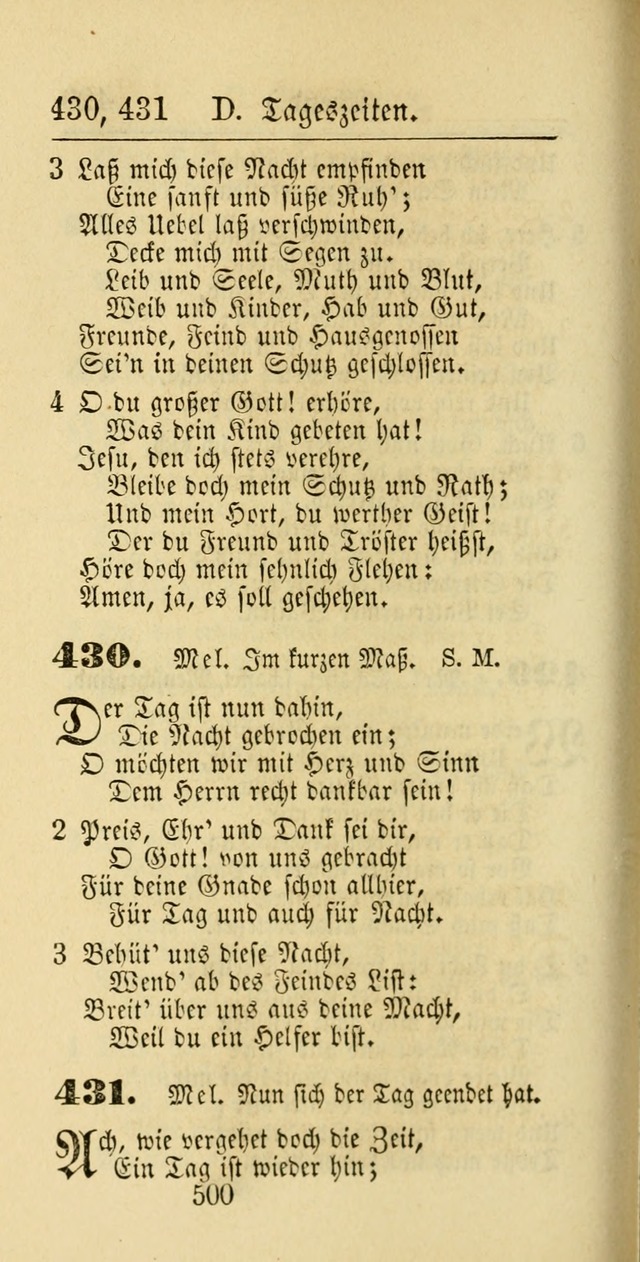 Evangelisches Gesangbuch: oder eine sammlung geistreicher lieder zum gebrauch der Evangelischen Gemeinschaft und aller heilsuchenden seelen page 500