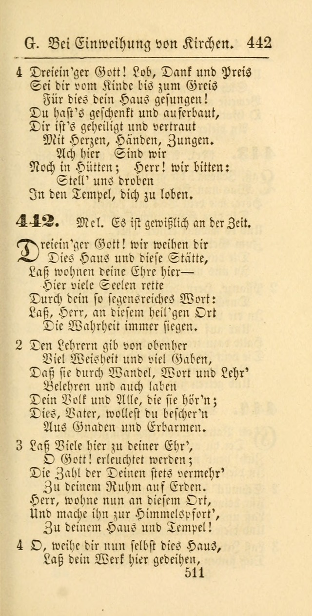 Evangelisches Gesangbuch: oder eine sammlung geistreicher lieder zum gebrauch der Evangelischen Gemeinschaft und aller heilsuchenden seelen page 511