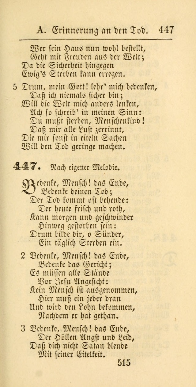 Evangelisches Gesangbuch: oder eine sammlung geistreicher lieder zum gebrauch der Evangelischen Gemeinschaft und aller heilsuchenden seelen page 515