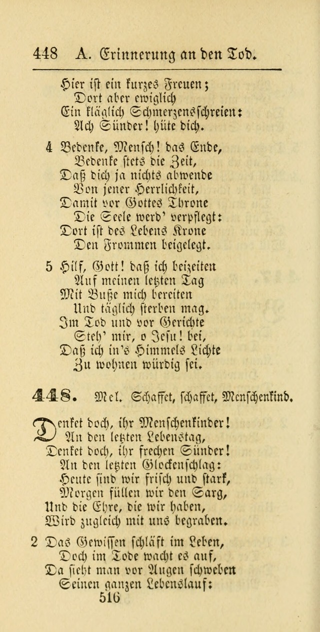 Evangelisches Gesangbuch: oder eine sammlung geistreicher lieder zum gebrauch der Evangelischen Gemeinschaft und aller heilsuchenden seelen page 516