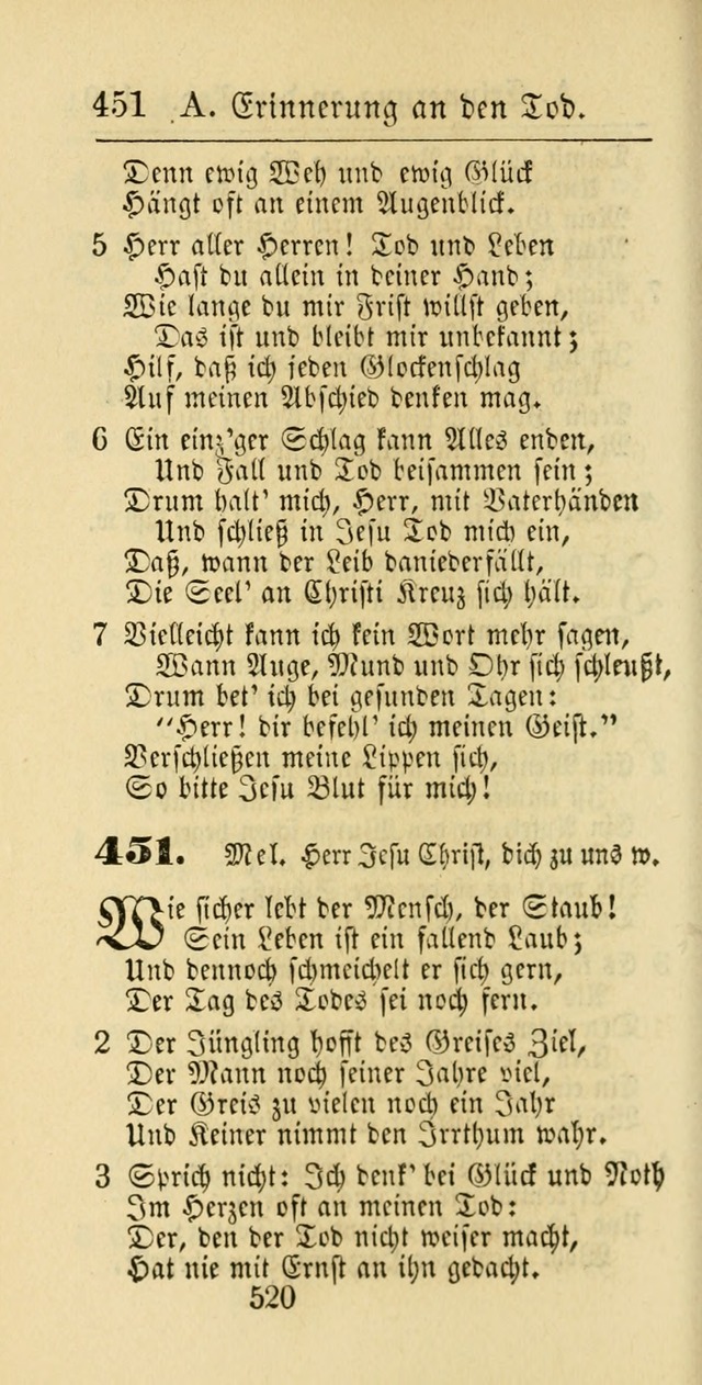 Evangelisches Gesangbuch: oder eine sammlung geistreicher lieder zum gebrauch der Evangelischen Gemeinschaft und aller heilsuchenden seelen page 520