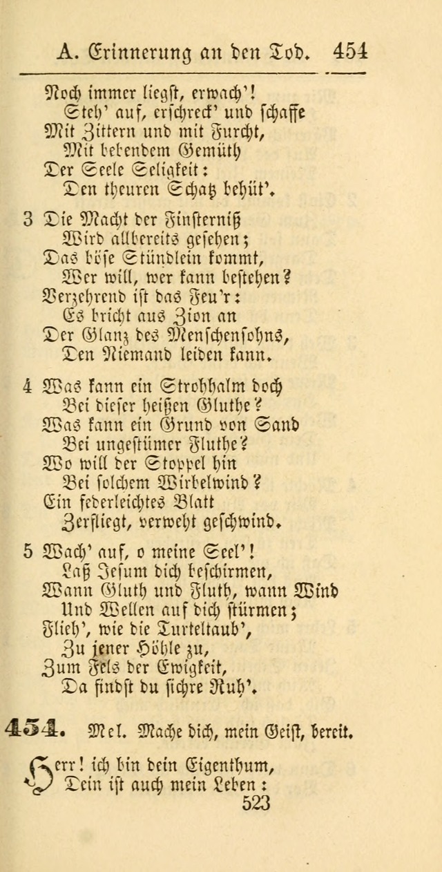 Evangelisches Gesangbuch: oder eine sammlung geistreicher lieder zum gebrauch der Evangelischen Gemeinschaft und aller heilsuchenden seelen page 523